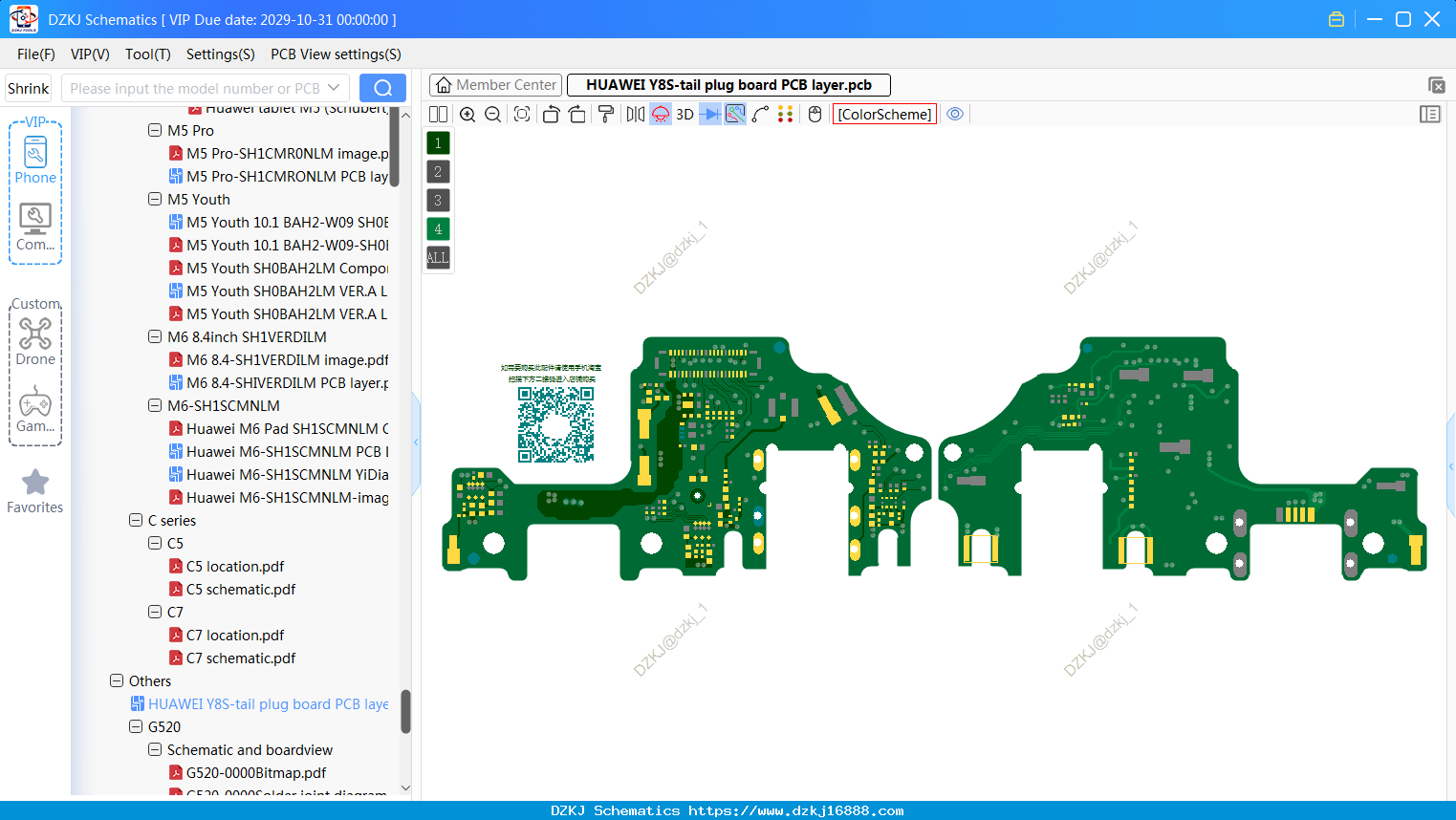 HUAWEI Y8S-tail Plug Board PCB Layer